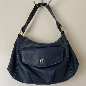 ❌SOLD❌Etienne Aigner Vintage Navy Blue Leather Shoulder Bag Purse